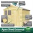 Flat Pack Apex Wooden Garden Shed Direct Dispatch Alternative Image