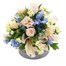 Pastel Blue and Peach Hat Box Floral Arrangement Alternative Image