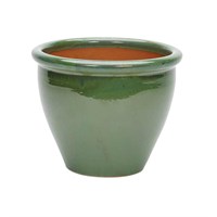 Apta Glazed Malay Planter Green 20cm Garden Pot (MA20VA)