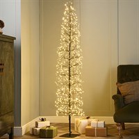 Festive 4ft (1.2m) Slim Black LED Twig Christmas Tree (P060956)