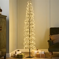 Festive 3ft (90cm) Slim Black LED Twig Christmas Tree (P060955)