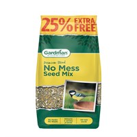 Gardman No Mess Seed Mix Wild Bird Food 1.6kg + 25% Extra Free