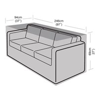 Garland 3 Seater Large Garden Furntiure Sofa Cover Black (W1674)