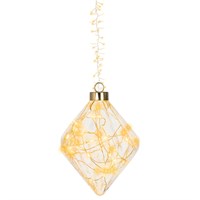 Kaemingk 16cm Clear Diamond LED Light Up Hanging Christmas Ornament (9480054)