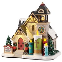 Lemax Candlelight Church LED Christmas Building with Adaptor (55310-UK)