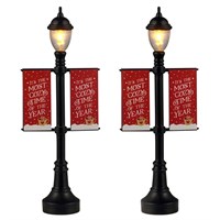 Lemax Lamp Post Banners - Set of 2 Battery Operated Accessories (64646)