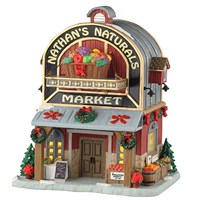 Lemax Nathan's Naturals Market LED Christmas Building with Adaptor (55331-UK)