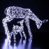 Noma 70cm White Flexi Woburn Deer & Fawn Christmas Light Up Decoration (2525005)