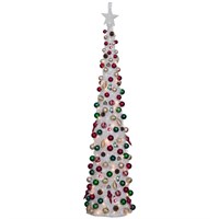 Portland Fir 2.1m (7ft) Slim Kids White Fun Decorated Pre Lit Artificial Christmas Tree (EB206O)