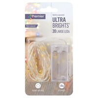 Premier 20 Multi Colour LED Battery Operated Ultrabrights Christmas String Lights (LB191279M)