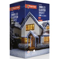 Premier 2000 White Multi Action LED Cluster Christmas String Lights (LV162177W)