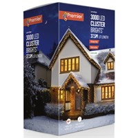 Premier 3000 Vintage Gold Multi Action LED Cluster Christmas String Lights (LV203073VG)