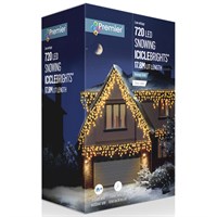 Premier 720 (17.8m) Vintage Gold LED Snowing Icicles Supabright Christmas String Lights (LV162185VG)