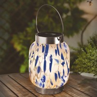 Smart Garden GlassArt Blue and White Light Up Solar Lantern (1080257)