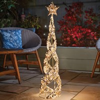 Three Kings 100cm Gold Twist Light Up Christmas Starbelisk Tree Decoration (2506040)
