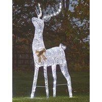 Three Kings 140cm Silver Glitter Twist Light Up Christmas Reindeer Decoration (2506051)