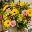 Pink and Yellow Hand Tied Floral Bouquet
