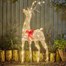 Three Kings 115cm Gold Glitter Twist Light Up Christmas Reindeer Decoration (2506031)