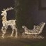 Three Kings 134cm Gold Twist Light Up Christmas Reindeer and Sleigh Decoration (2506132)